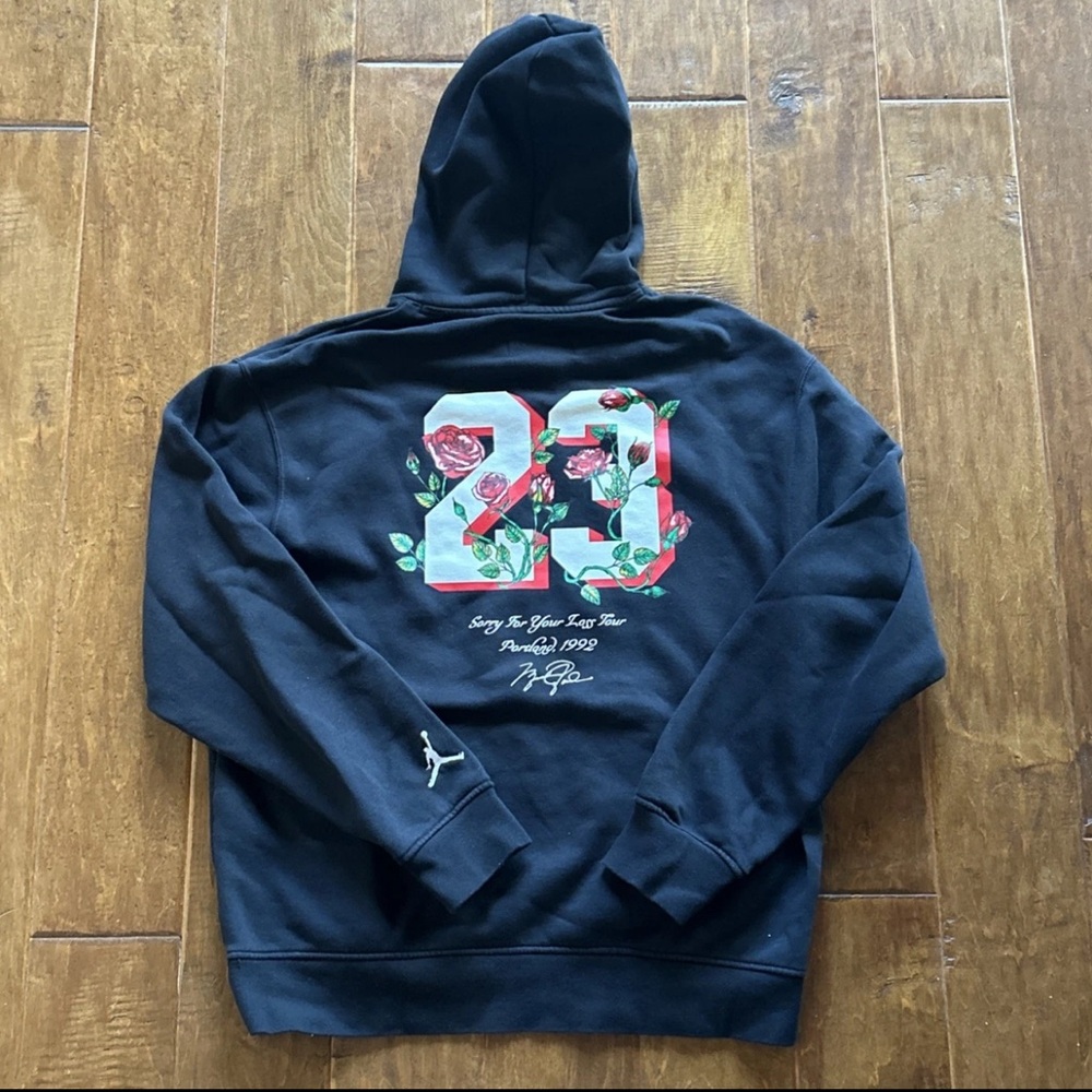 Jordan Chicago Bulls Black Hoodie Mens M Sorry For Your Loss Tour Roses Michael